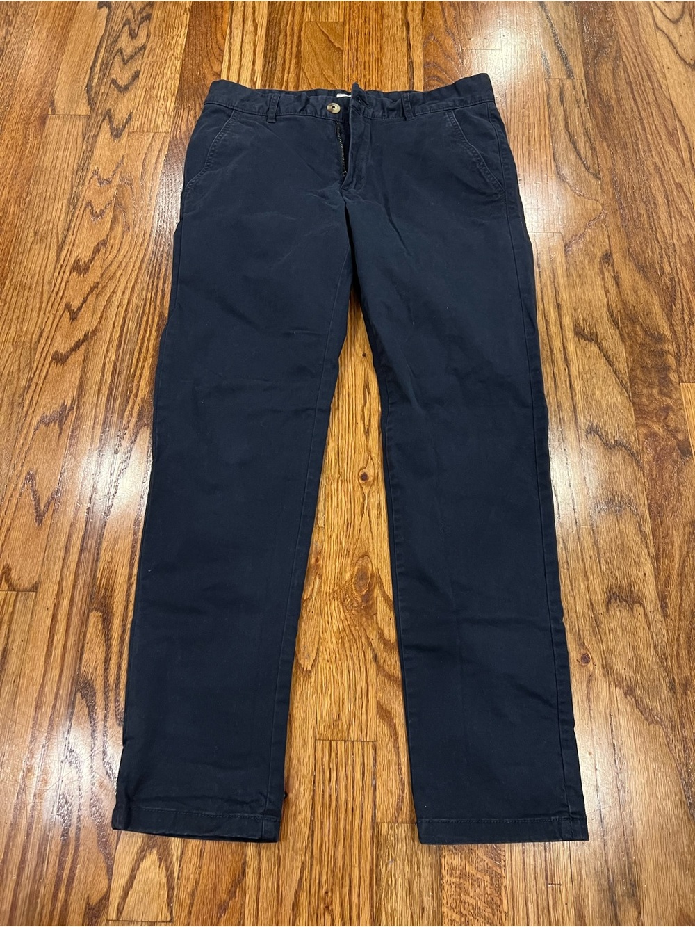 Mango Men’s Chino Pants Cotton Trousers Pockets Navy Size Small